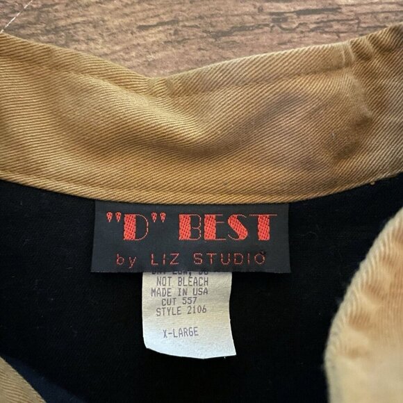Vintage 80s D Best by Liz Studio Mens Western Shirt XL Tan Black New Wave Rodeo - Picture 7 of 7